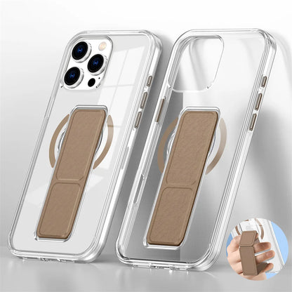 Luxury Folding Wristband Stand Magnetic Phone Case For iPhone 17 / 16 / 15 / 14