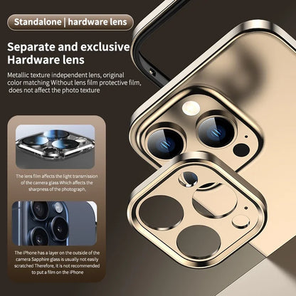 Aluminum Metal Frame Hybrid Silicone Camera Protection Phone Case for iPhone 16 15 14
