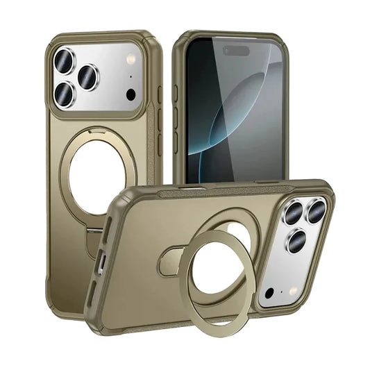 Metal Ring Stand  Magnetic Case Wireless Charger Cover Funds For Magsafe IPhone 17/ 16 /15 14 THEROXYMOB