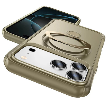 Metal Ring Stand  Magnetic Case Wireless Charger Cover Funds For Magsafe IPhone 17/ 16 /15 14 THEROXYMOB