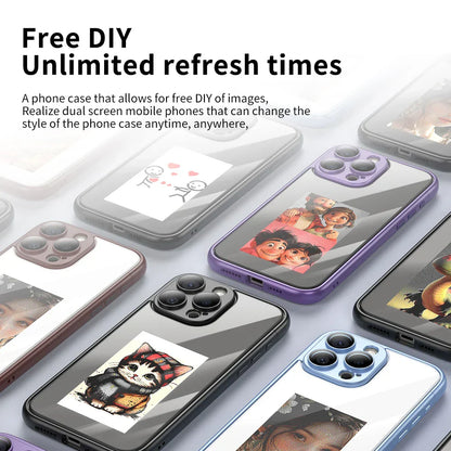 2024 DIY NFC Screen Display Removable Magnetic Intelligent Phone Case For iPhone 15 Series