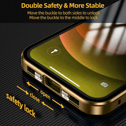 Privacy Case  Double Sided Glass Magnetic Clear Case For iPhone 16 15 14 13