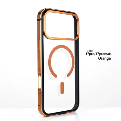 Metal Frame Phone Case Magnetic Charging HD For iPhone 17-18 Pro & Pro Max