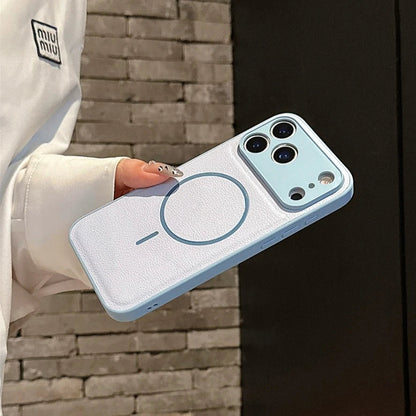 Matte Solid Color Leather Magnetic Case For iPhone 17 / 16 / 15 / 14