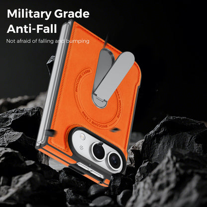Leather Magnetic Ring Stand Case for iPhone Duo