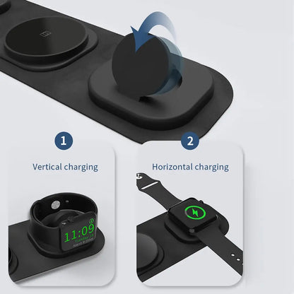 3 in 1 Travel Wireless Charger Foldable for iPhone / Apple Watch / AirPods - theroxymob
