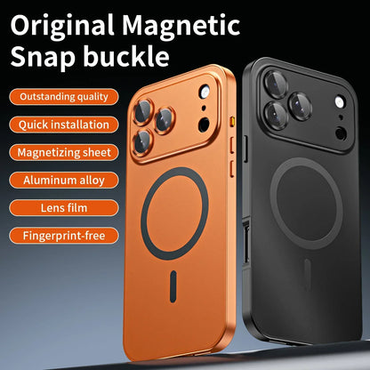 Luxurious Aluminium Magnetic Case Lens Glass Protective For iPhone 12-18 Pro & Pro Max