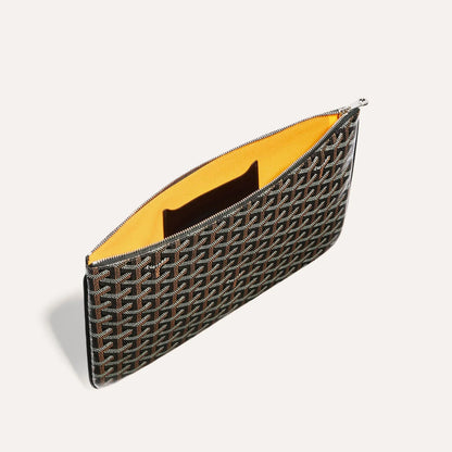 Designer GYD Green Monogram Portfolio Clutch