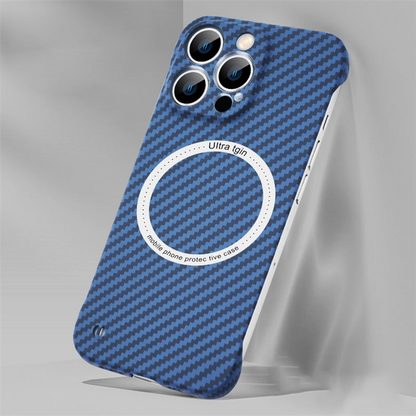Magsafe Magnetic Cover Carbon Fiber Texture For iPhone 14 13 - theroxymob