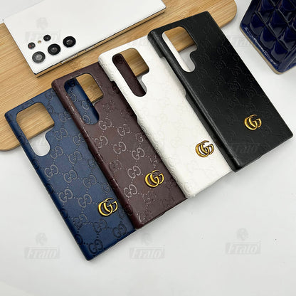 Luxury GG Fashion Leather Case for Samsung Galaxy S22-S26 Series