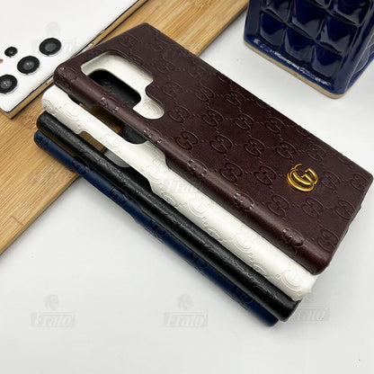 Luxury GG Fashion Leather Case for Samsung Galaxy S22-S26 Series