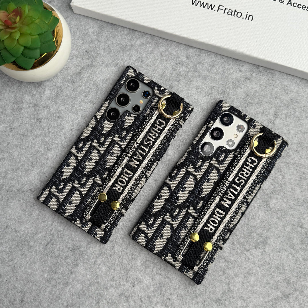 Luxury Brand C Dior Belt Pattern Case for Samsung Galaxy S22-S26 Series