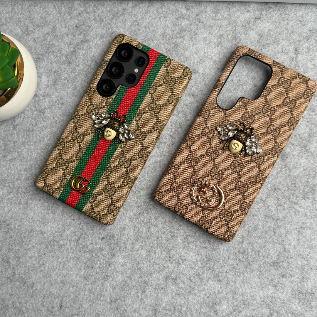 Luxury GG Brand 3D BEE Design Case for Samsung Galaxy S22-S26 Series