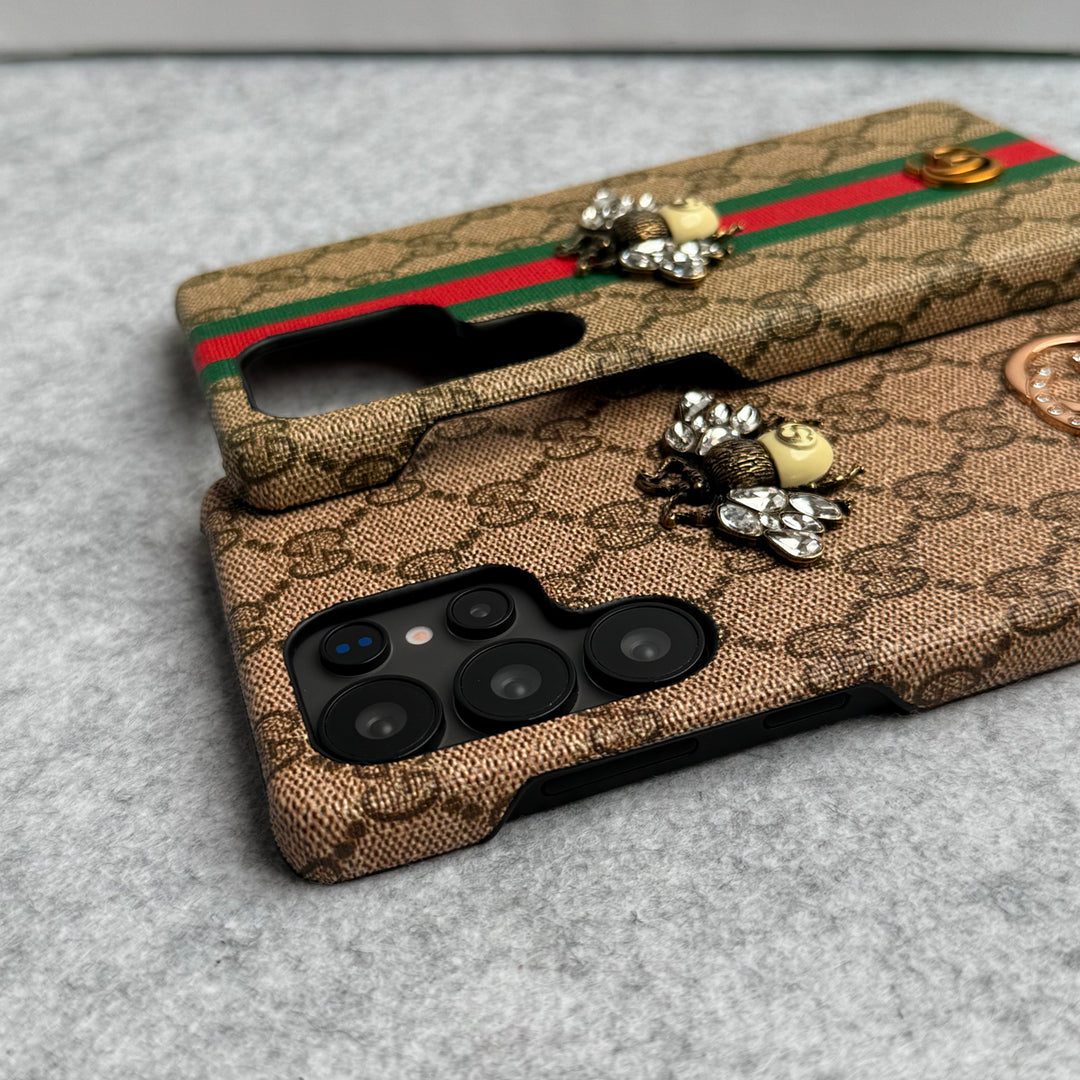 Luxury GG Brand 3D BEE Design Case for Samsung Galaxy S22-S26 Series