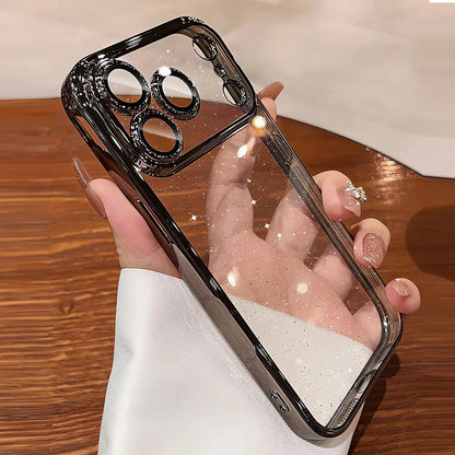 Ultra Thin Slim Transparent Glitter PC Case for iPhone 17 16 15 14