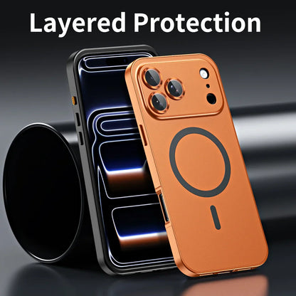 Luxurious Aluminium Magnetic Case Lens Glass Protective For iPhone 12-18 Pro & Pro Max
