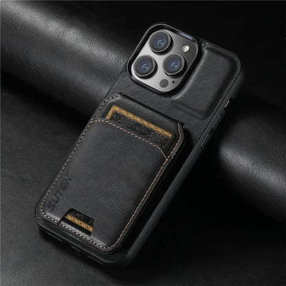 Luxury Case Card Holder Leather Magnetic Pocket Cover For iPhone 16 15 14