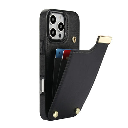 Leather BagTwo Layer Card Pockets Hardware Buckle Leather Case For iPhone 16 15 14
