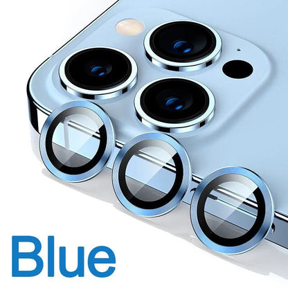 Luxury Metal Frame Glass Camera Lens Protector On Camera Protectors For iPhone 13/12 Series - theroxymob
