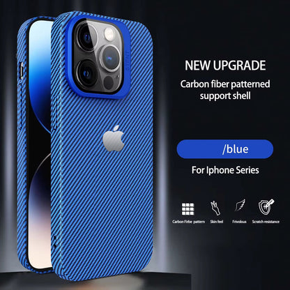 Magnetic Carbon Fiber Pattern Phone Case With Lens Protection For iPhone