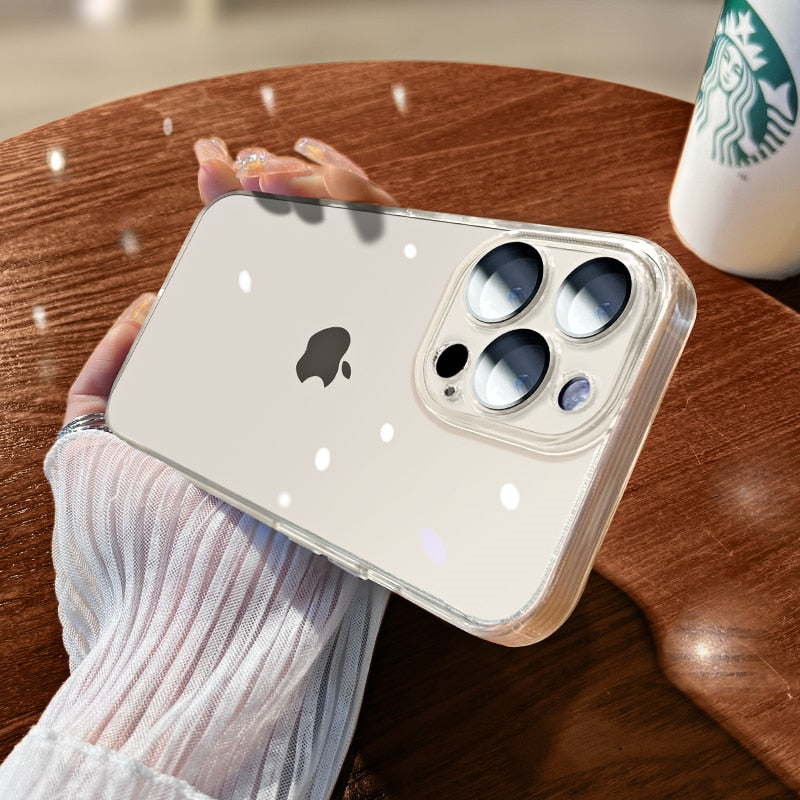 Luxury Plating Clear Phone Case For iPhone 14 13 - theroxymob