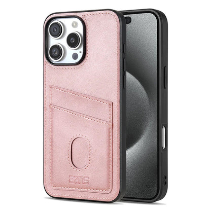 New Retro Leather Back Cards Case For iPhone 16 15 14