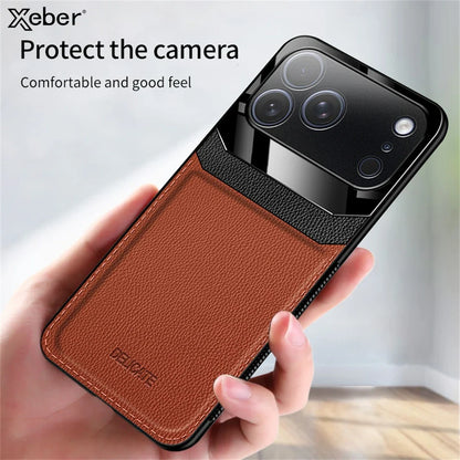 Luxury Hight Leather Shockproof Case with Camera Protect Phone Cover For iPhone 17/ 16/ 15/ 14
