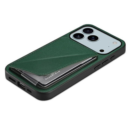 Leather Phone Case Invisible Bracket Card Holder For Cover For iPhone 17/ 16/ 15/ 14 THEROXYMOB