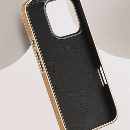 Luxury Leather Magnetic Back Case For iPhone 16 15 14