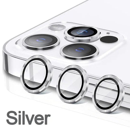 Luxury Metal Frame Glass Camera Lens Protector On Camera Protectors For iPhone 13/12 Series - theroxymob