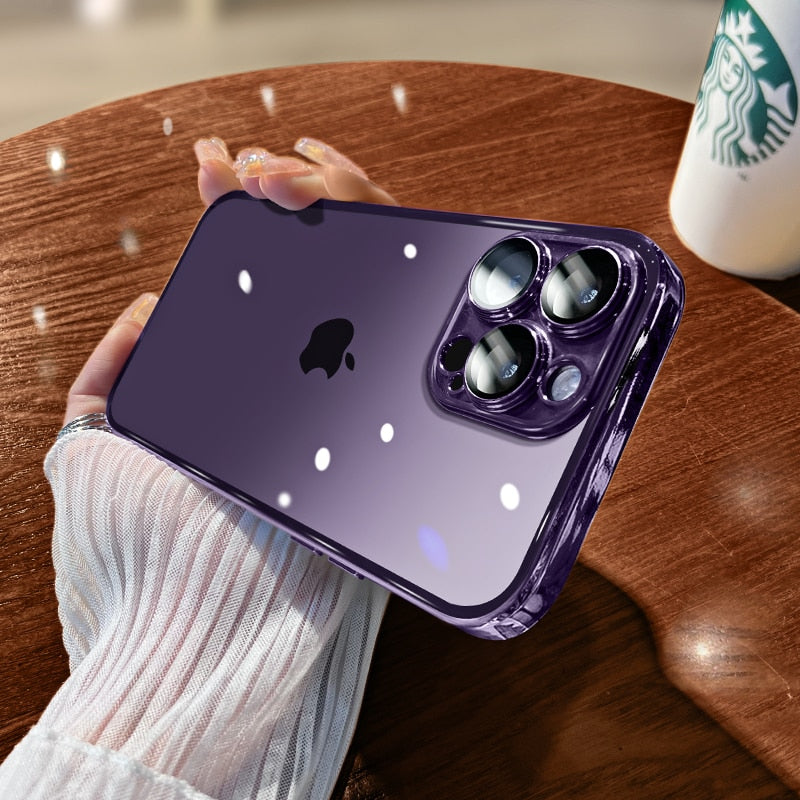 Luxury Plating Clear Phone Case For iPhone 14 13 - theroxymob