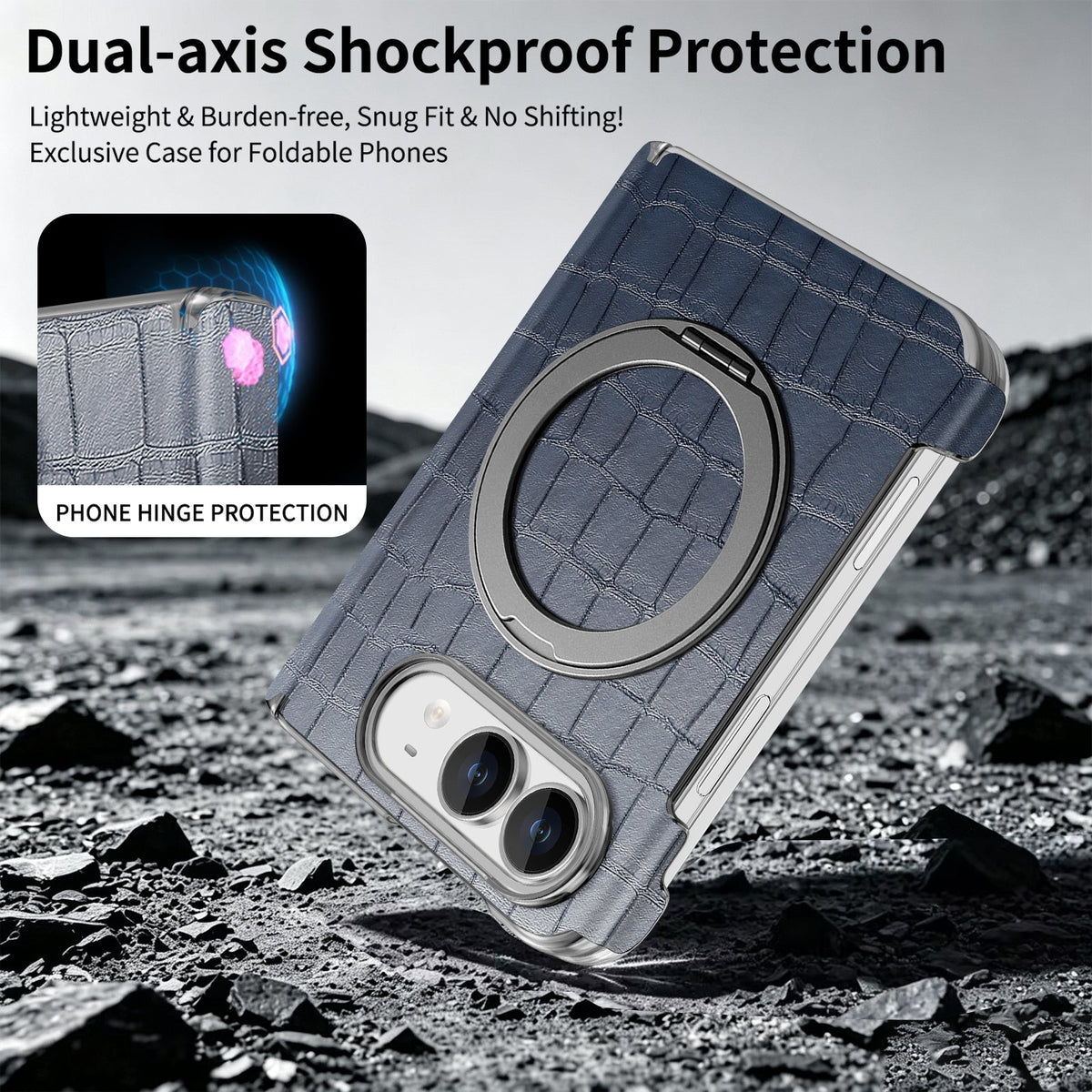 Luxury Leather Ring Stand Case for iPhone Duo