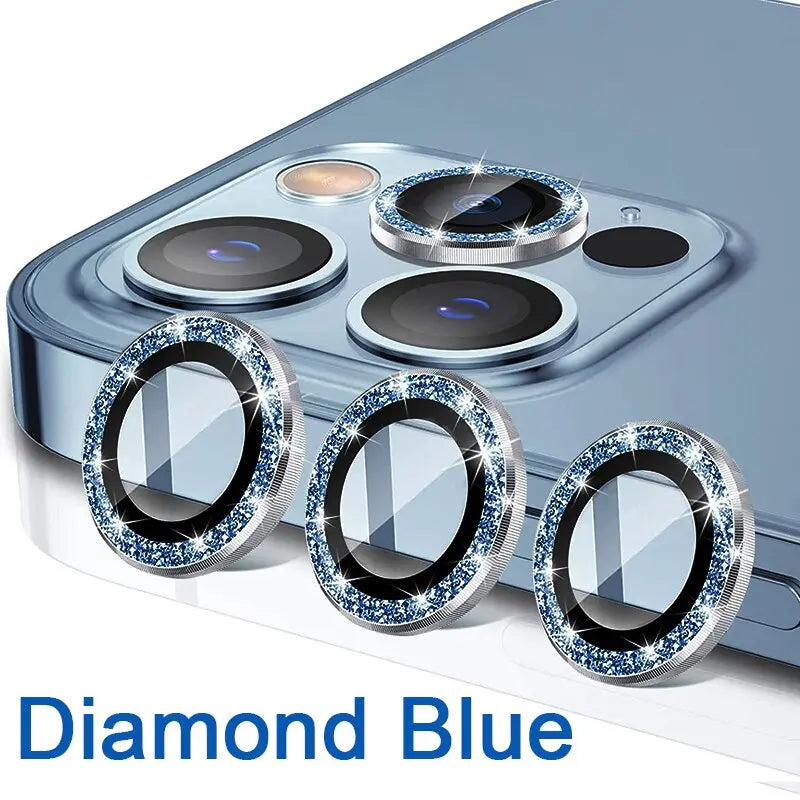 Luxury Metal Frame Glass Camera Lens Protector On Camera Protectors For iPhone 13/12 Series - theroxymob