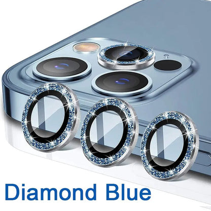 Luxury Metal Frame Glass Camera Lens Protector On Camera Protectors For iPhone 13/12 Series - theroxymob