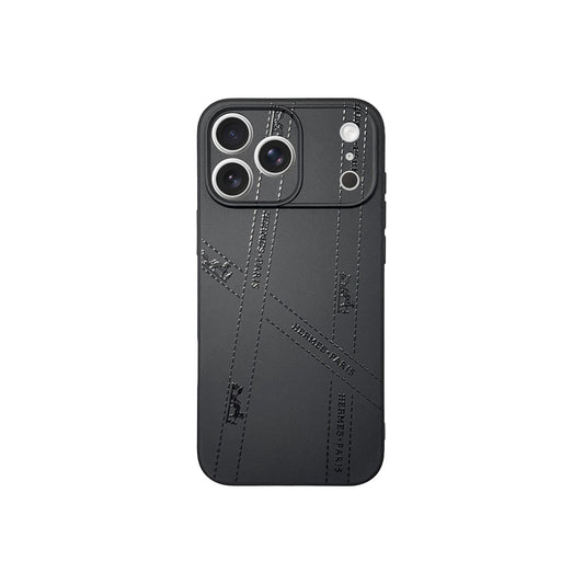 Hermes All Black Phone Case For iPhone 12-17