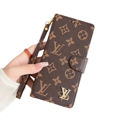 LUXURIOUS BROWN WALLET IPHONE CASE