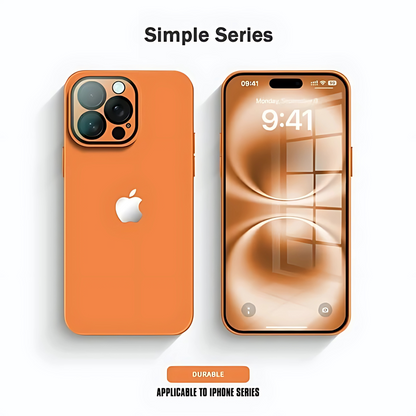 Luxury Frosted Case with Lens Tempered Glass Protection For iPhone 16 / 15 / 14