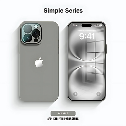 Luxury Frosted Case with Lens Tempered Glass Protection For iPhone 16 / 15 / 14