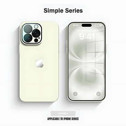 Luxury Frosted Case with Lens Tempered Glass Protection For iPhone 16 / 15 / 14