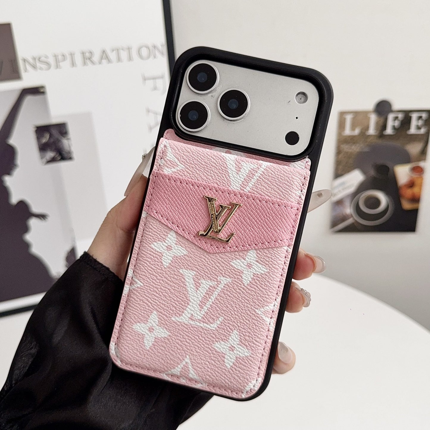 Louis V Card Holder Case For iPhone 17/ 16/ 15/ 14