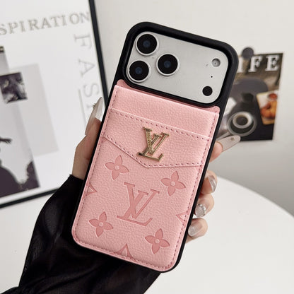 Louis V Card Holder Case For iPhone 17/ 16/ 15/ 14
