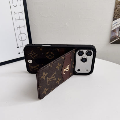 Louis V Card Holder Case For iPhone 17/ 16/ 15/ 14