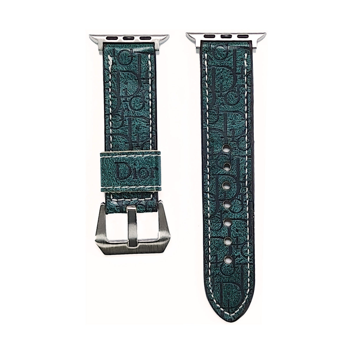 Luxury Dior Leather Dark Green Strap for Apple Watch