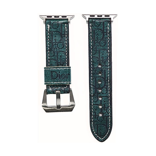 Luxury Dior Leather Dark Green Strap for Apple Watch