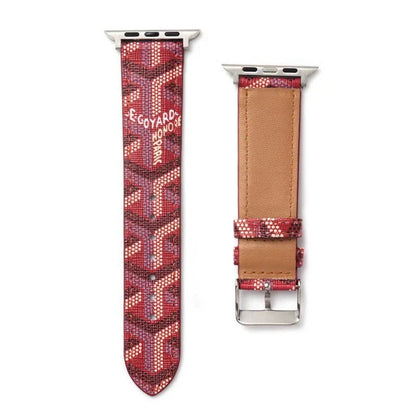 Luxury Red GYD Monogram Watch Strap for Apple Watch
