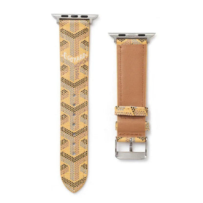 Elegant Yellow GYD Monogram Watch Strap for Apple Watch