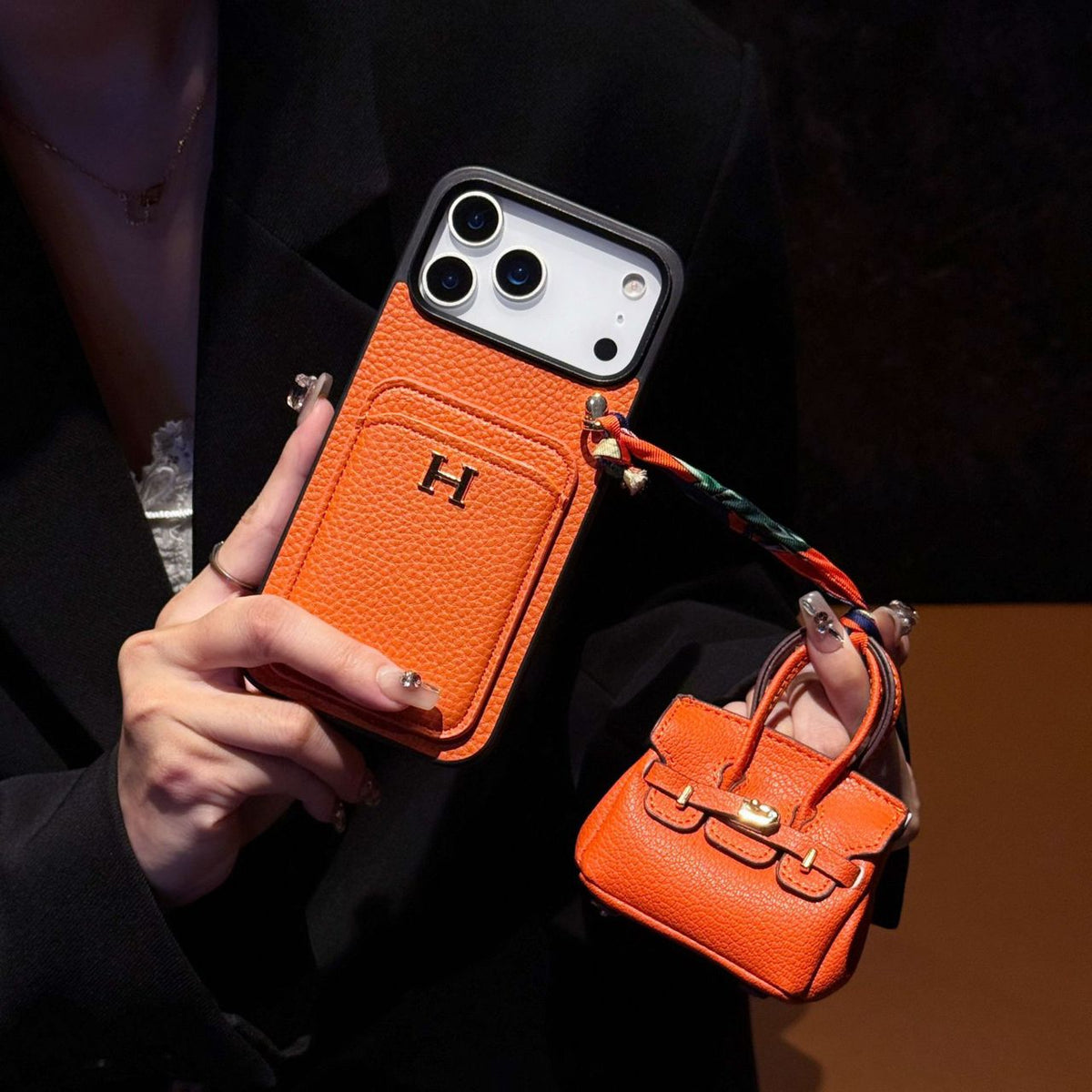 HRM Leather Case with Mini Handbag Charm