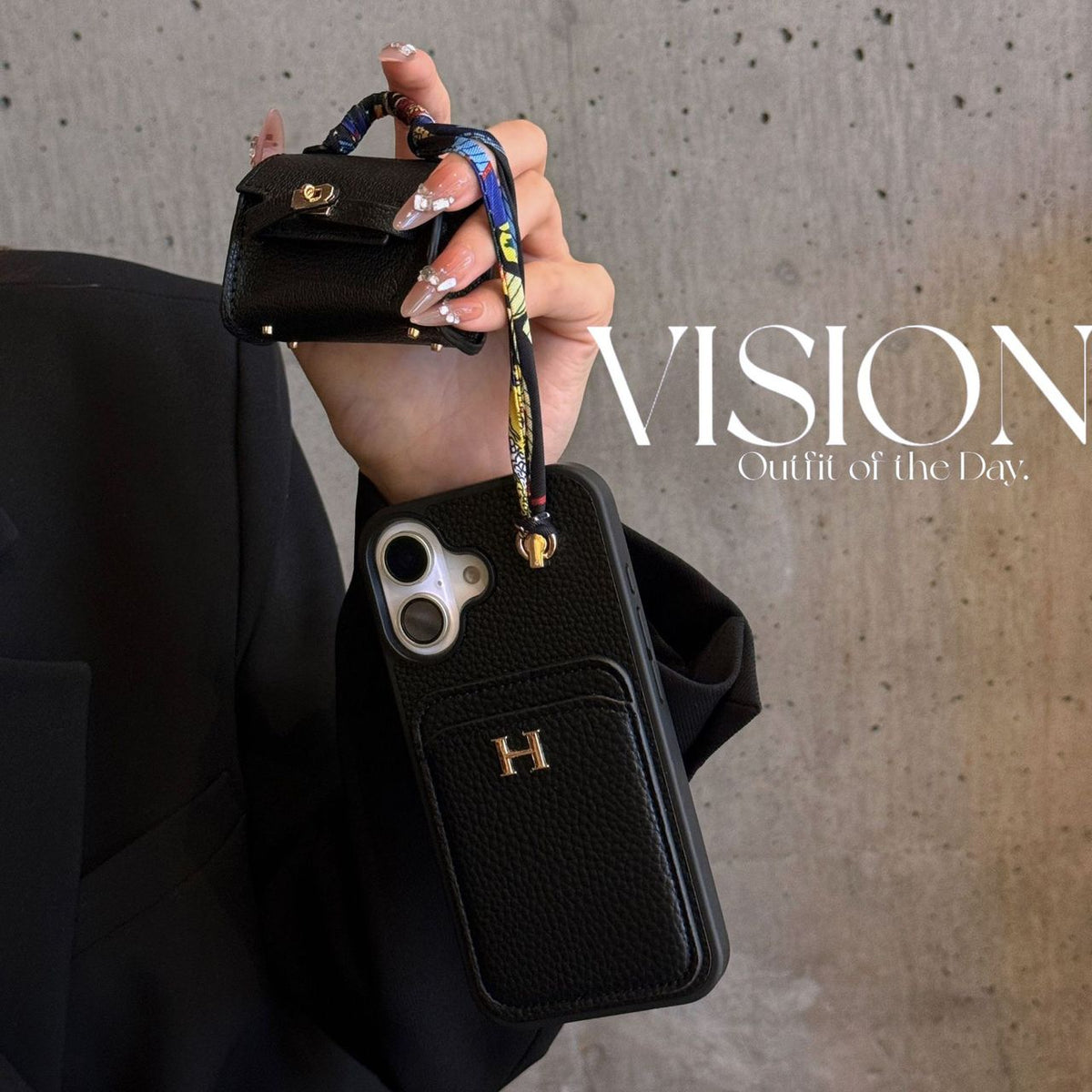 HRM Leather Case with Mini Handbag Charm
