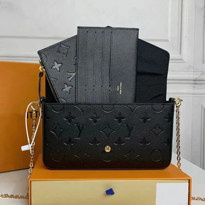 Luxury Monogram Shoulder Black Bag