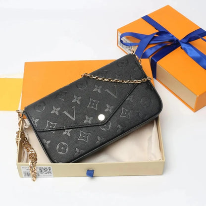 Luxury Monogram Shoulder Black Bag